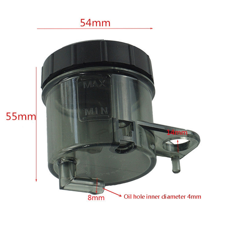 2 PCS Motorcycle Modified Parts Front Brake Oil Liquid Cup Direct Brake Pump Universal Oil Pot, Black, Transparent