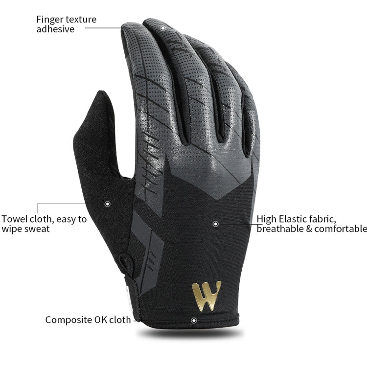 WEST BIKING YP0211207 Riding Full Finger Gloves Road Bike Mountain Bike Locomotive Shock Absorber Gloves, M, L, XL