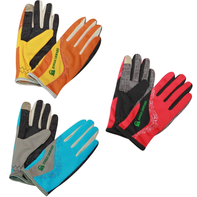 JUNGLE LEOPARD Outdoor Sports Mountaineering Full Finger Gloves Mesh Touch Screen Anti-Skid Gloves, M, L, S