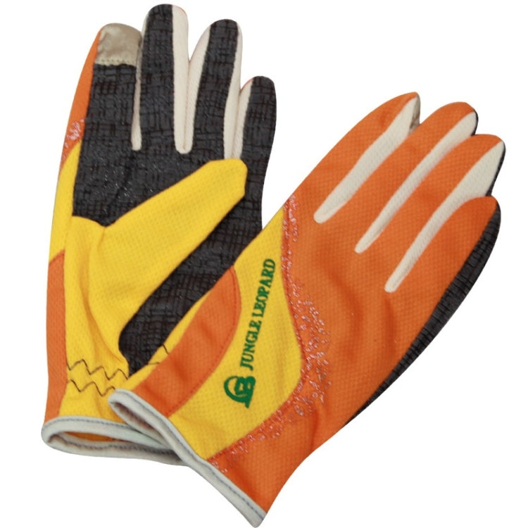 JUNGLE LEOPARD Outdoor Sports Mountaineering Full Finger Gloves Mesh Touch Screen Anti-Skid Gloves, M, L, S