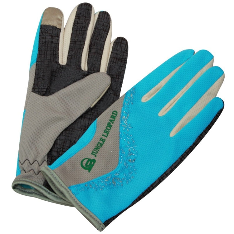 JUNGLE LEOPARD Outdoor Sports Mountaineering Full Finger Gloves Mesh Touch Screen Anti-Skid Gloves, M, L, S