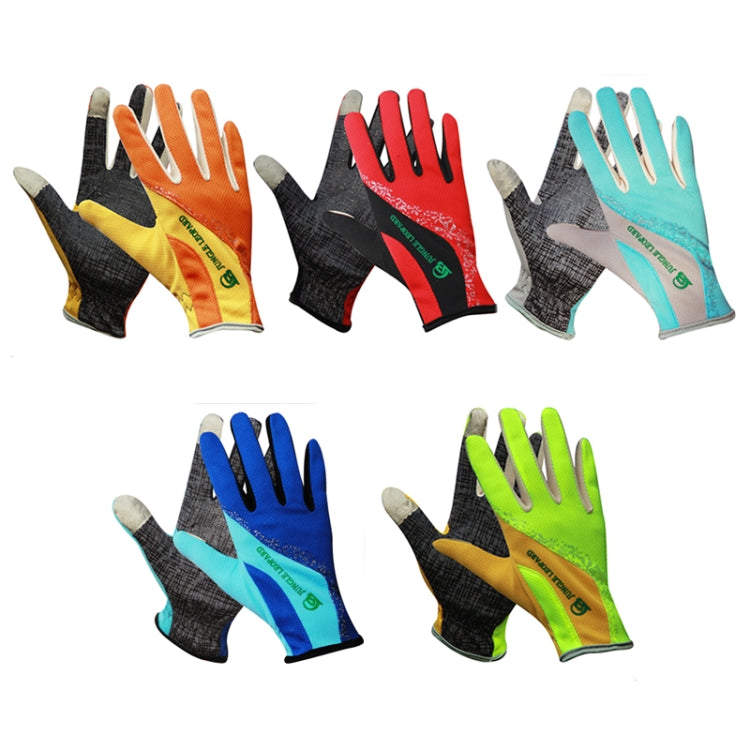 JUNGLE LEOPARD Outdoor Sports Mountaineering Full Finger Gloves Mesh Touch Screen Anti-Skid Gloves, M, L, S