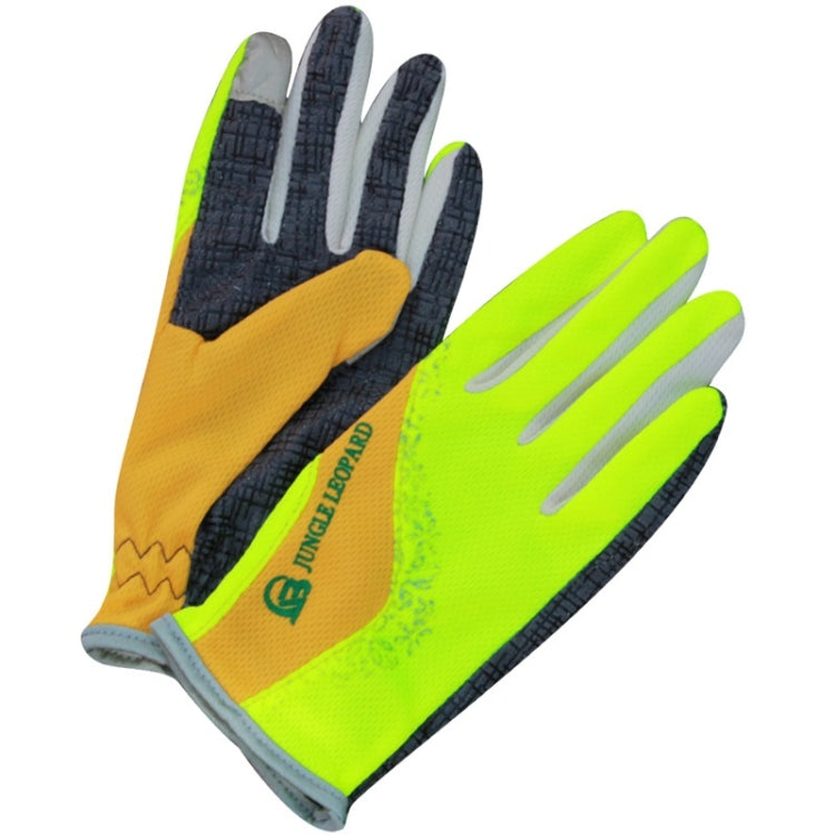 JUNGLE LEOPARD Outdoor Sports Mountaineering Full Finger Gloves Mesh Touch Screen Anti-Skid Gloves, M, L, S