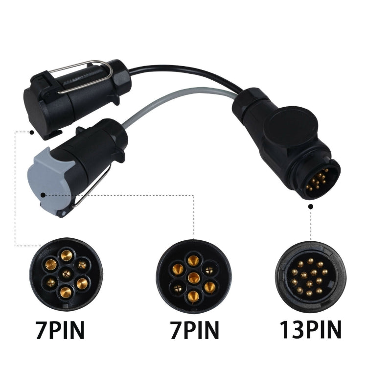 VC1014 13P Transfer Double 7P Trailer Connector Cable Car Plug Socket Conversion Plug EU Plug, VC1014