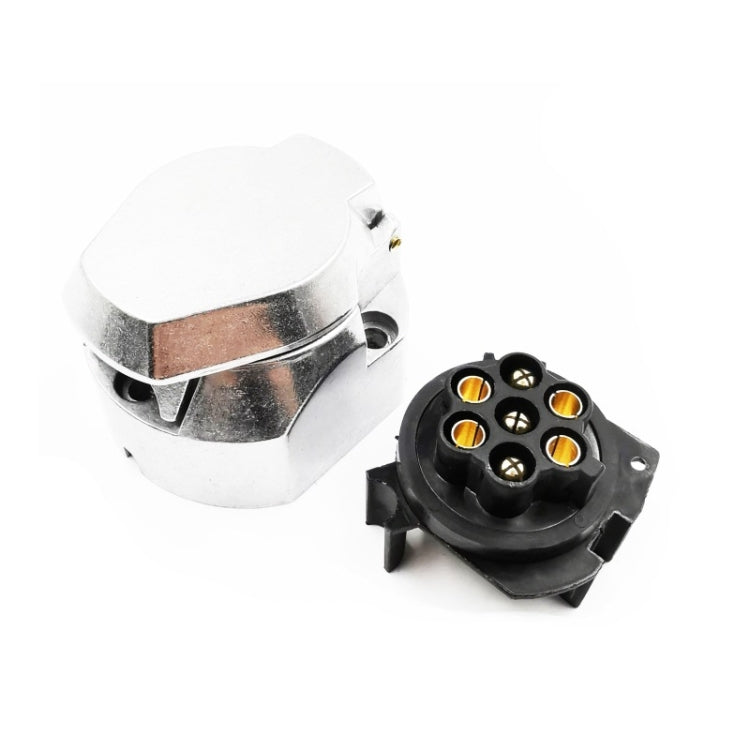 2 PCS VS171EW 7P 12V Aluminum Alloy Trailer Plug Socket EU Plug, VS171EW