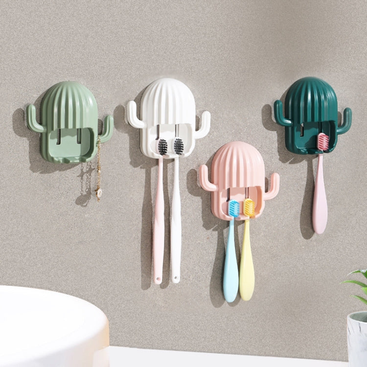 Fun Cactus Toothbrush Holder Punch-Free Multifunctional Drain Bathroom Storage Hook,Random Color Delivery, Fun Cactus Toothbrush Holder