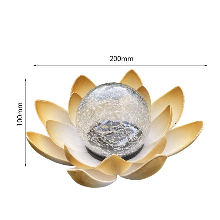 Lotus Solar Courtyard Lamp Outdoor Garden Decoration Light, Gold Lotus