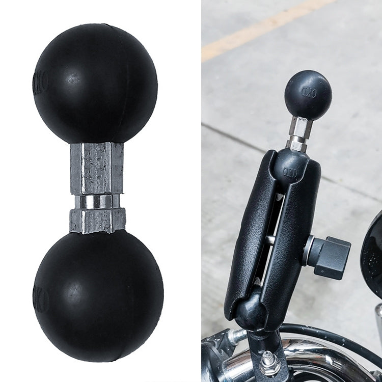 Industrial Instrument Bracket Locomotive Rubber Fixed Double Ball Adapter, 25.4-25.4mm Ball Head
