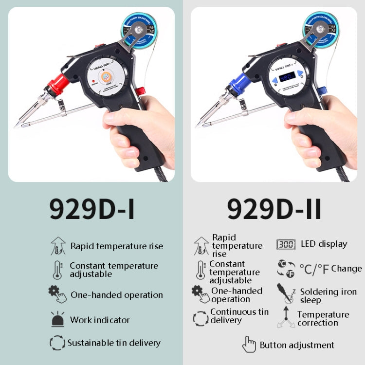 YIHUA Hand-Held Inner Heat Electric Soldering Iron Portable Automatic Delivery Of Tin Constant Temperature Soldering Iron,CN Plug, 929D I, 929D II, 929D I Set 1, 929D II Set 2