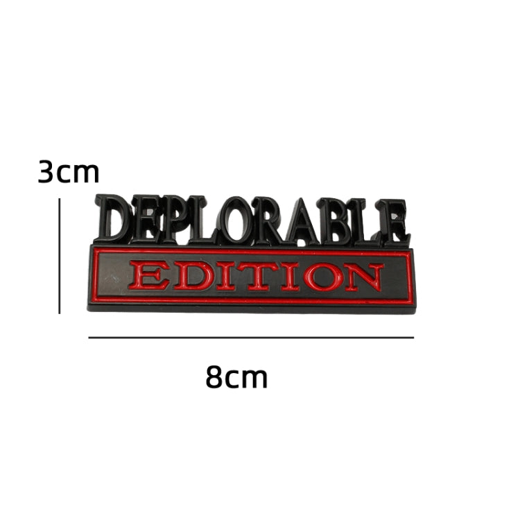2 PCS Car Modified Metal Car Standard DEPLORABLE Edition Car Stickers, DEPLORABLE