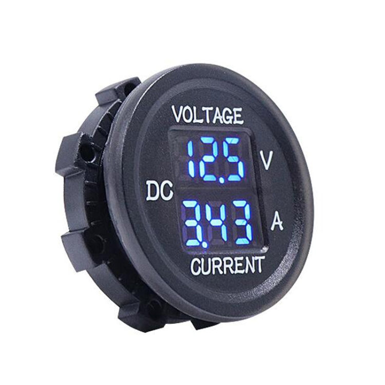2 In 1 Modified Car Double Digital Voltage Current Table Measuring Instrument, Red Light, Blue Light, Green Light