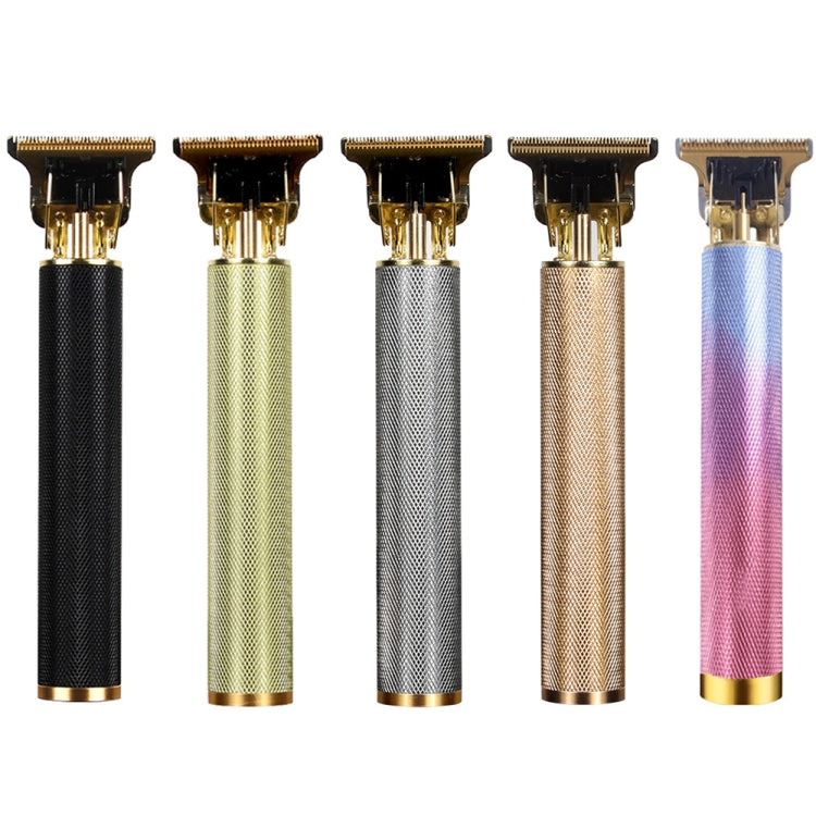 Hollow T-Shaped Steel Head Hair Trimmer USB Charging Carving Electric Hair Clipper, Steel Head (Silver), Steel Head (Gradient), Steel Head (Black), Steel Head (Gold)