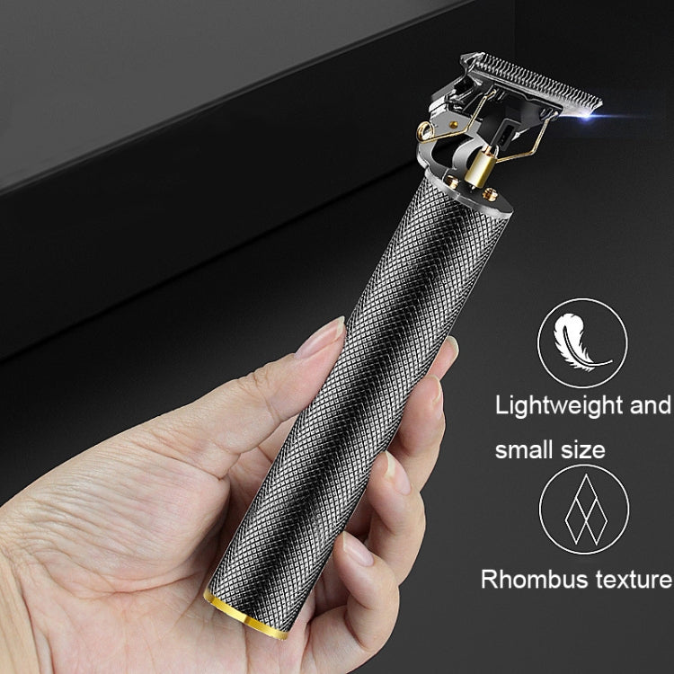 Hollow T-Shaped Steel Head Hair Trimmer USB Charging Carving Electric Hair Clipper, Steel Head (Silver), Steel Head (Gradient), Steel Head (Black), Steel Head (Gold)