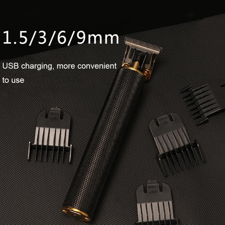 Hollow T-Shaped Steel Head Hair Trimmer USB Charging Carving Electric Hair Clipper, Steel Head (Silver), Steel Head (Gradient), Steel Head (Black), Steel Head (Gold)