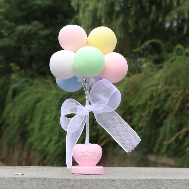 6 PCS Car Ornaments Love Balloon Personality Macaron Color Car Ornament, Pink White, Green White, Gray White, Blue White, Purple White, Colorful
