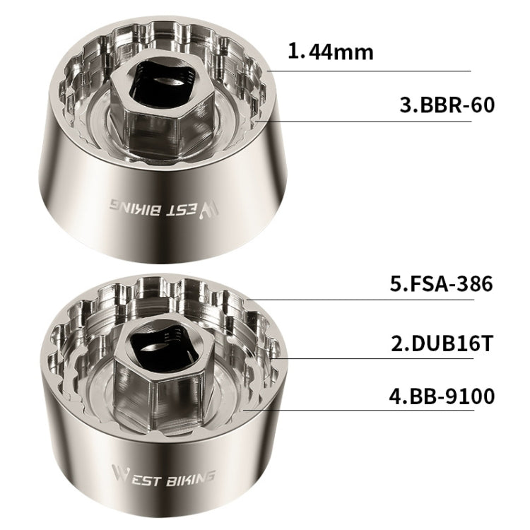 WEST BIKING YP0719253 5 in 1 44MM Bicycle Bottom Brackets Repair Tool, YP0719253