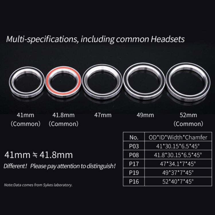 ZH411 Bicycle Headset Repair Bearing Headset Bearing, 2 PCS 41mm, 2 PCS 41.8mm, 47mm, 52mm
