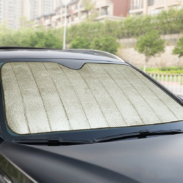 Aluminum Foil Five-Layer Thickening Car Sunscreen Heat Insulation Sun Visor, 145x70cm Gold, 145x70cm Silver, 145x70cm Blue