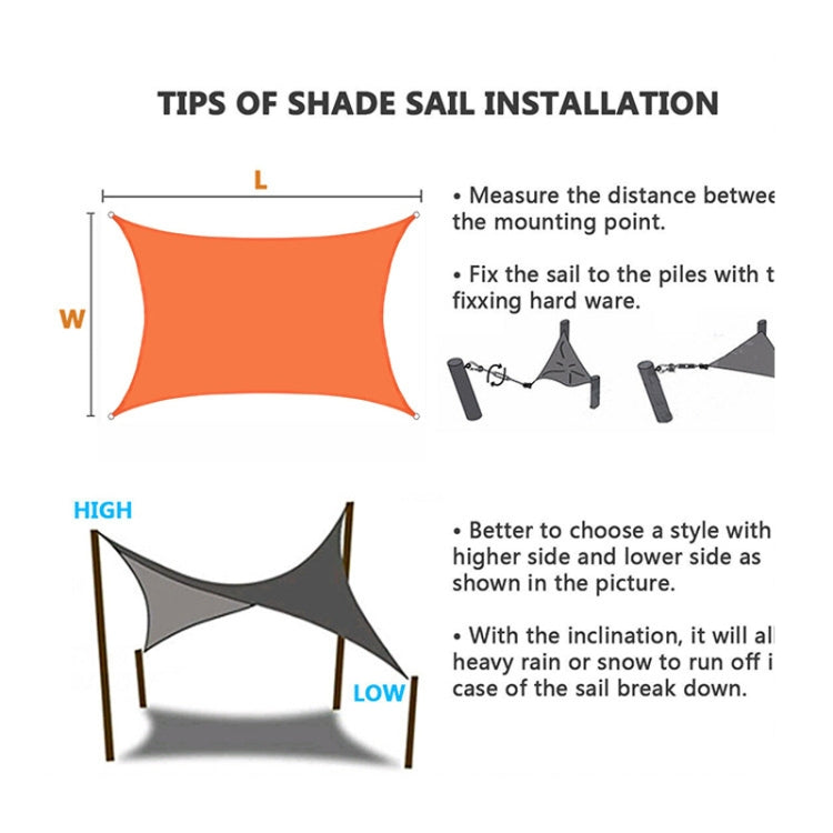 Outdoor Garden Sunshade Sail Waterproof Anti-UV Canopy, Size: 6m x 6m, 6m x 6m