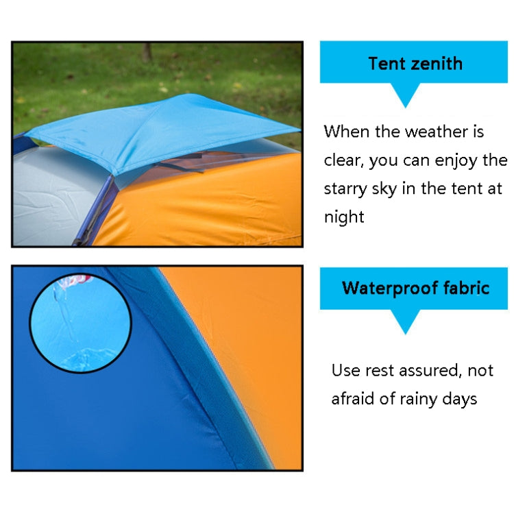 T015 Outdoor Camping Single-Layer Tent Camping Beach Tour Tent, Random Color Delivery, For 2 People, 3-4 People