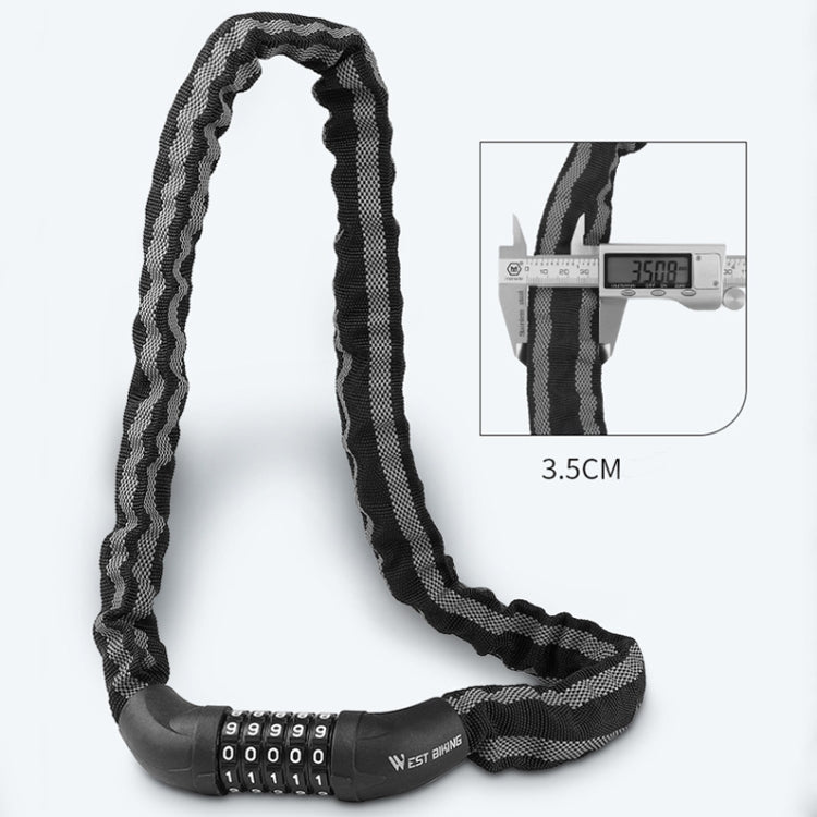 WEST BIKING YP0705065 Bicycle Reflective Anti-Theft Lock Mountain Bike Anti-Peeling Reflective Strip Lock, WEST BIKING YP0705065