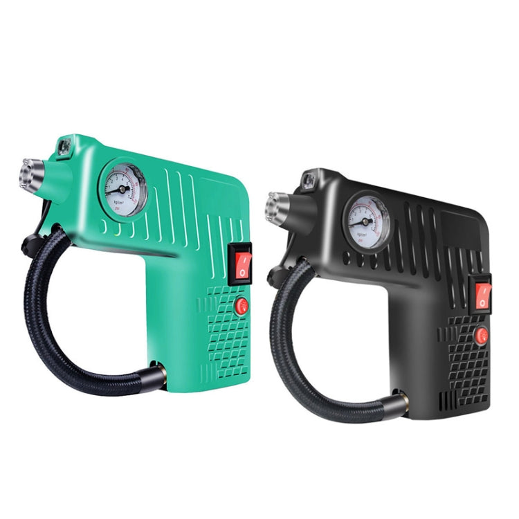 YX-301 12V Multi-Function Car Electric Portable Hand-Held Inflatable Pump, Black, Green