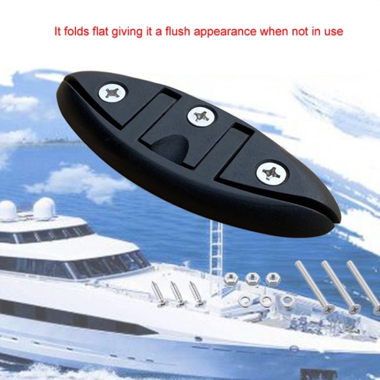 5 Inch Nylon Folding Cable Bolt Claw Bollard Marine Yacht Hardware Accessories, Black