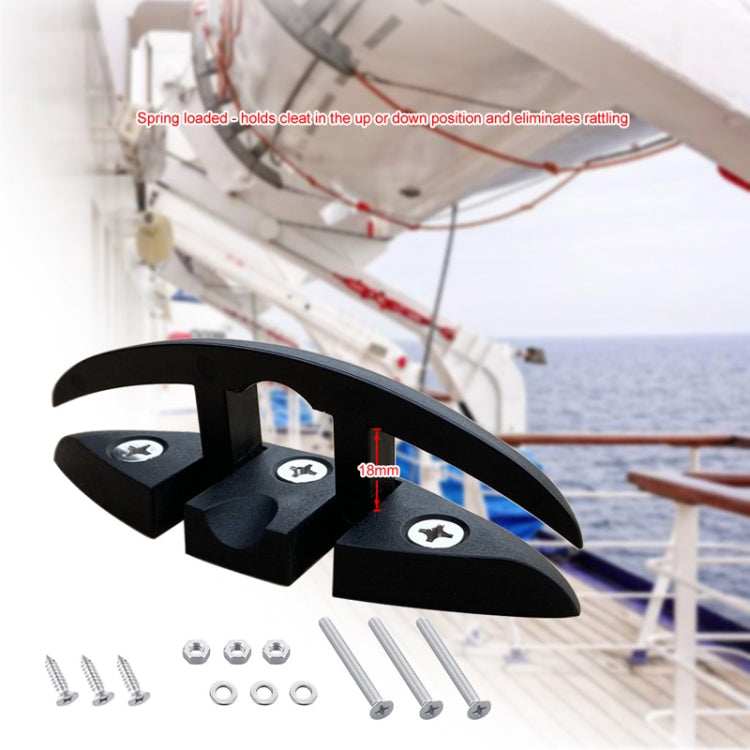 5 Inch Nylon Folding Cable Bolt Claw Bollard Marine Yacht Hardware Accessories, Black
