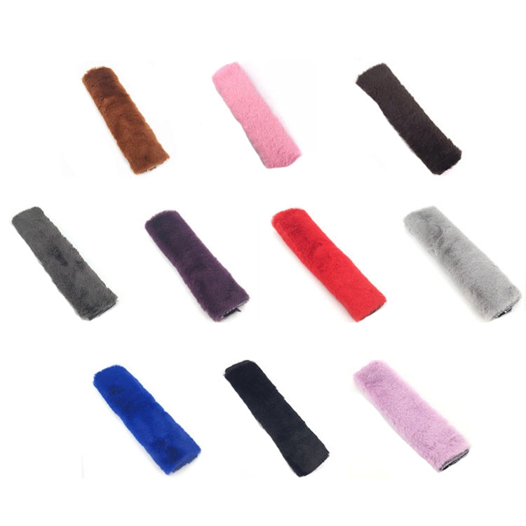 2 Pairs Fleece-like Safety Belt Cover Car Plush Safety Belt Cover, Black, Grey, Brown, Coffee, Deep Purple, Red, Light Pink, Blue, Light Grey, Light Purple