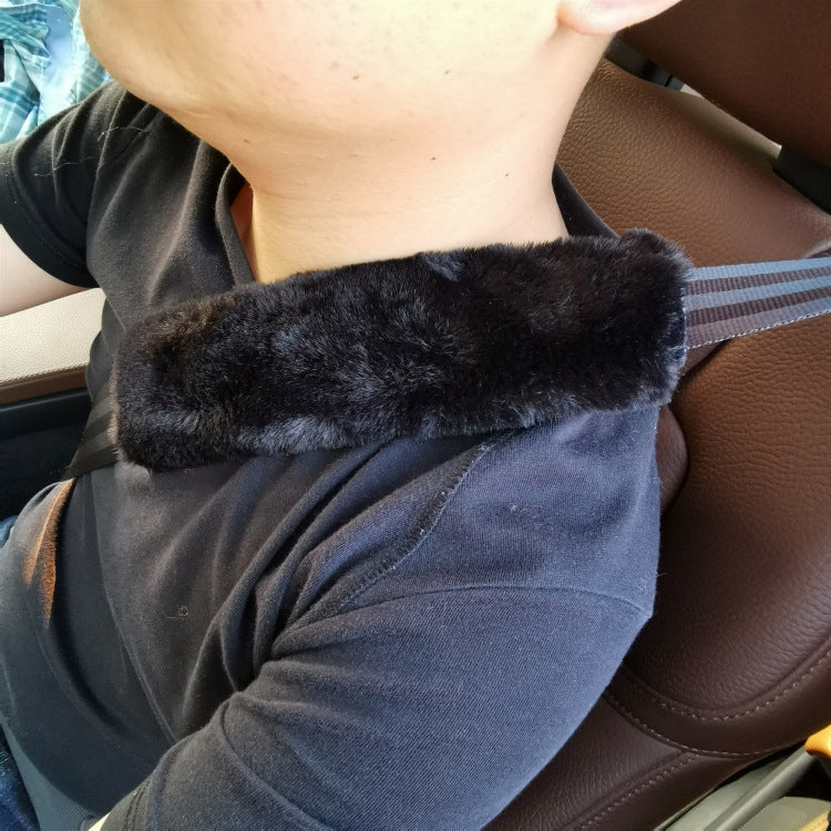 2 Pairs Fleece-like Safety Belt Cover Car Plush Safety Belt Cover, Black, Grey, Brown, Coffee, Deep Purple, Red, Light Pink, Blue, Light Grey, Light Purple