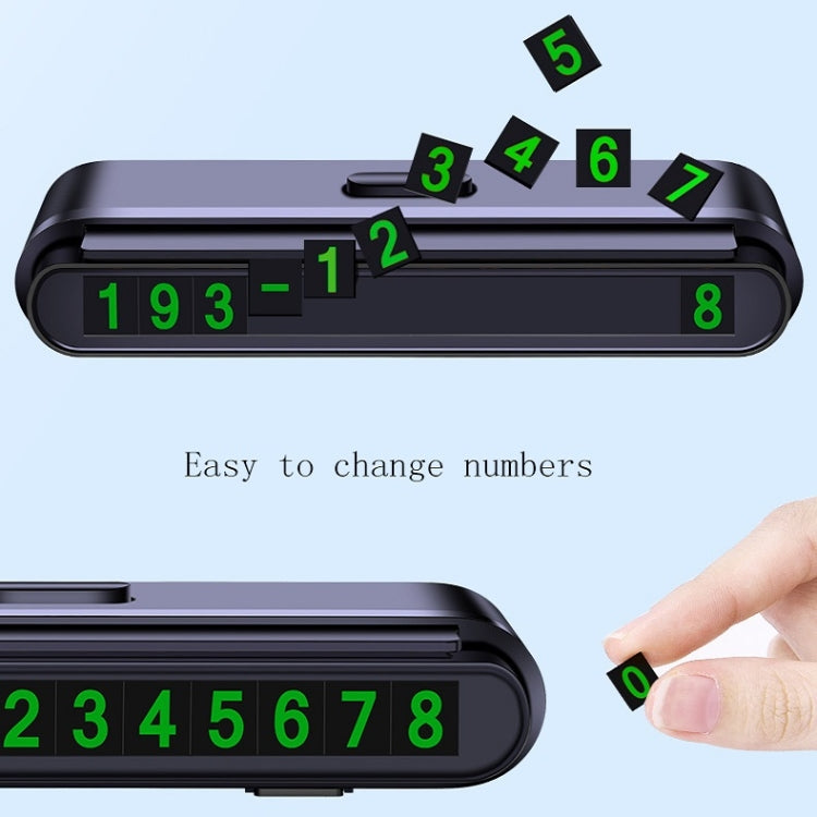 2 PCS One-Click Automatic Hiding Temporary Parking Signs For Cars, 2 PCS Black - Green Numbers, 2 PCS White - Green Numbers