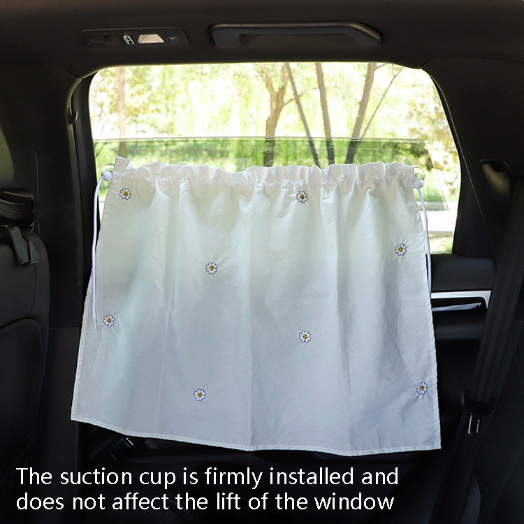 Car Embroidery Curtain Sunshade Cartoon Cotton Suction Cup Curtain Car Sunscreen Insulation Covering Curtain, Cherry, Bear, Sun Flower, Girl