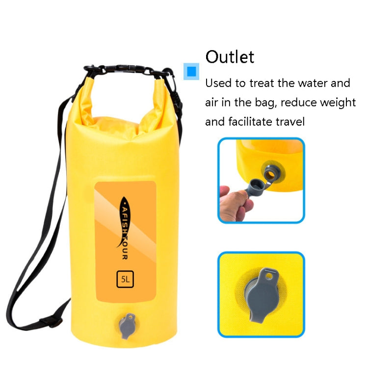 AFISHTOUR FW2061 5L Waterproof Drifting Stream Bag Folding Storage Bucket Package, Yellow, Green, Orange