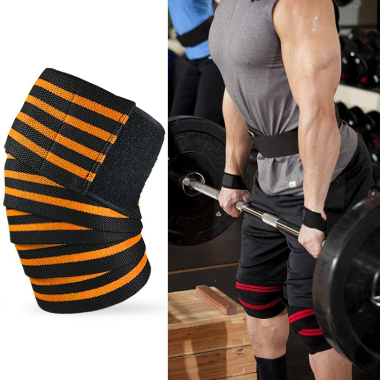 Nylon Four Stripes Bandage Wrapped Sports Knee Pads, Nylon Knee Pads(Black Red), Nylon Knee Pads (Black Yellow), Nylon Knee Pads (Black Light Blue), Nylon Knee Pads (Black Green), Nylon Knee Pads (Black Orange), Nylon Knee Pads (Black Ash)             ...