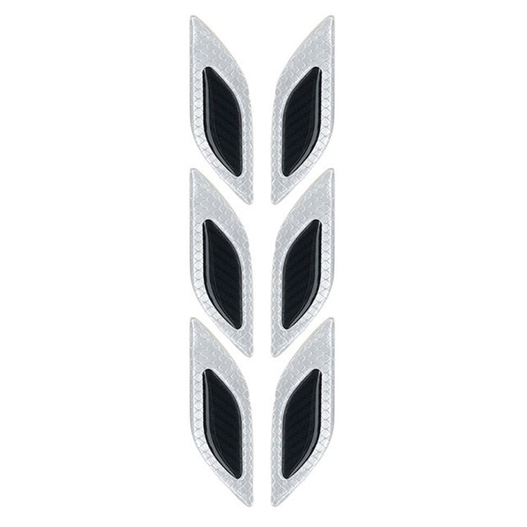2 Sets Carbon Fiber Warning Sticker Car Anti-Collision Strip Leaf Plate Reflective Sticker Hood Light Eyebrow Anti-Collision Drops Sticker, 6 PCS (Red), 6 PCS (White), 6 PCS  (Blue), 6 PCS  (Yellow), 6 PCS  (Fluorescent Yellow), 4 PCS   (Bumper Red)   ...