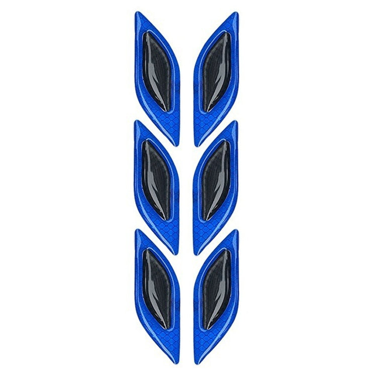 2 Sets Carbon Fiber Warning Sticker Car Anti-Collision Strip Leaf Plate Reflective Sticker Hood Light Eyebrow Anti-Collision Drops Sticker, 6 PCS (Red), 6 PCS (White), 6 PCS  (Blue), 6 PCS  (Yellow), 6 PCS  (Fluorescent Yellow), 4 PCS   (Bumper Red)   ...