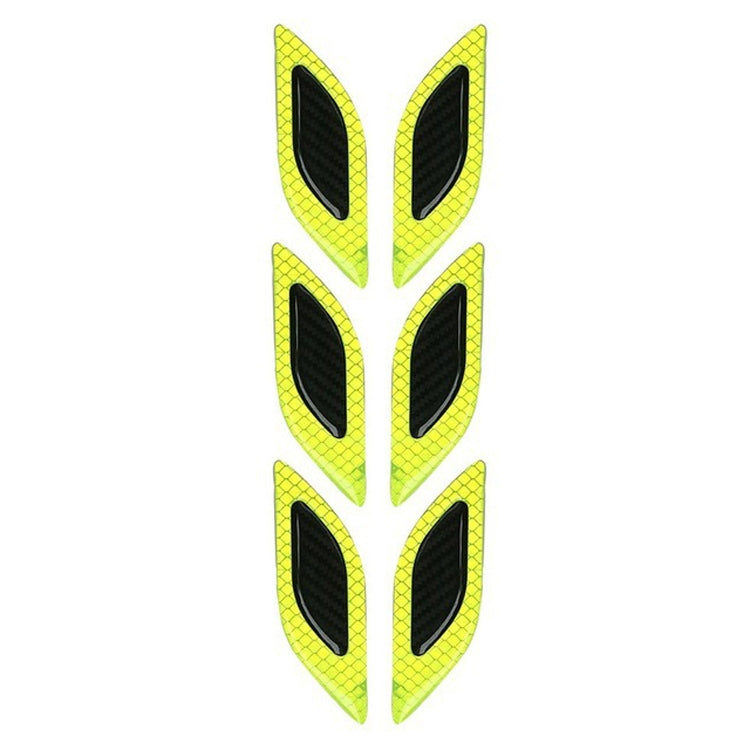 2 Sets Carbon Fiber Warning Sticker Car Anti-Collision Strip Leaf Plate Reflective Sticker Hood Light Eyebrow Anti-Collision Drops Sticker, 6 PCS (Red), 6 PCS (White), 6 PCS  (Blue), 6 PCS  (Yellow), 6 PCS  (Fluorescent Yellow), 4 PCS   (Bumper Red)   ...