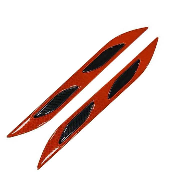 2 Sets Carbon Fiber Warning Sticker Car Anti-Collision Strip Leaf Plate Reflective Sticker Hood Light Eyebrow Anti-Collision Drops Sticker, 6 PCS (Red), 6 PCS (White), 6 PCS  (Blue), 6 PCS  (Yellow), 6 PCS  (Fluorescent Yellow), 4 PCS   (Bumper Red)   ...