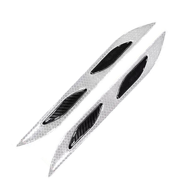 2 Sets Carbon Fiber Warning Sticker Car Anti-Collision Strip Leaf Plate Reflective Sticker Hood Light Eyebrow Anti-Collision Drops Sticker, 6 PCS (Red), 6 PCS (White), 6 PCS  (Blue), 6 PCS  (Yellow), 6 PCS  (Fluorescent Yellow), 4 PCS   (Bumper Red)   ...