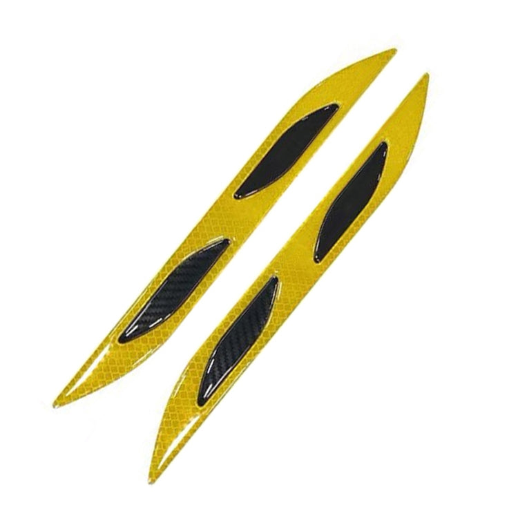 2 Sets Carbon Fiber Warning Sticker Car Anti-Collision Strip Leaf Plate Reflective Sticker Hood Light Eyebrow Anti-Collision Drops Sticker, 6 PCS (Red), 6 PCS (White), 6 PCS  (Blue), 6 PCS  (Yellow), 6 PCS  (Fluorescent Yellow), 4 PCS   (Bumper Red)   ...
