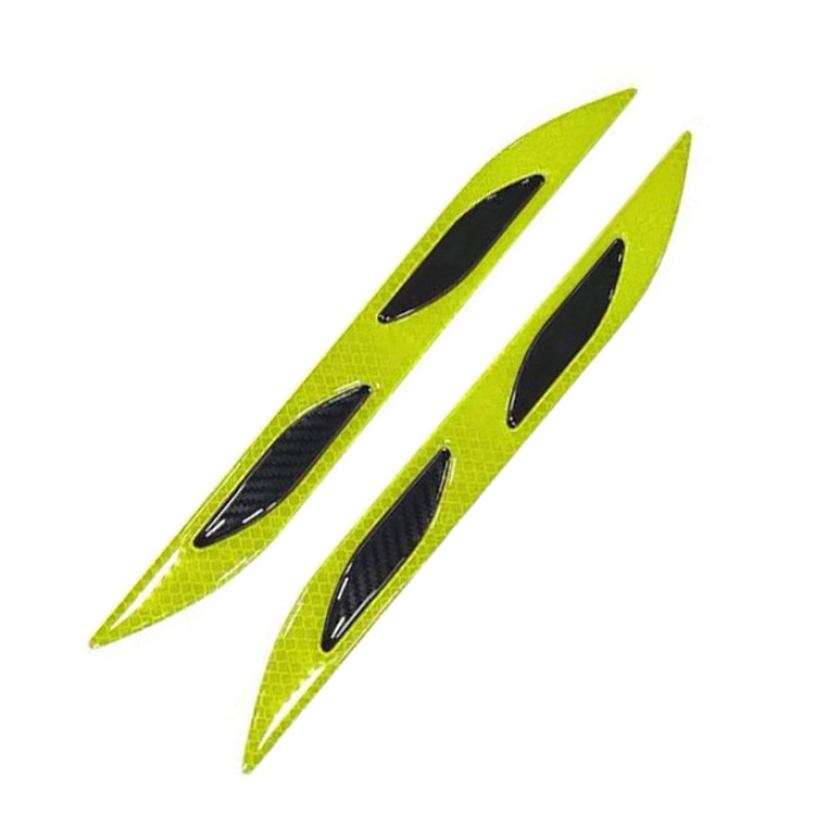 2 Sets Carbon Fiber Warning Sticker Car Anti-Collision Strip Leaf Plate Reflective Sticker Hood Light Eyebrow Anti-Collision Drops Sticker, 6 PCS (Red), 6 PCS (White), 6 PCS  (Blue), 6 PCS  (Yellow), 6 PCS  (Fluorescent Yellow), 4 PCS   (Bumper Red)   ...