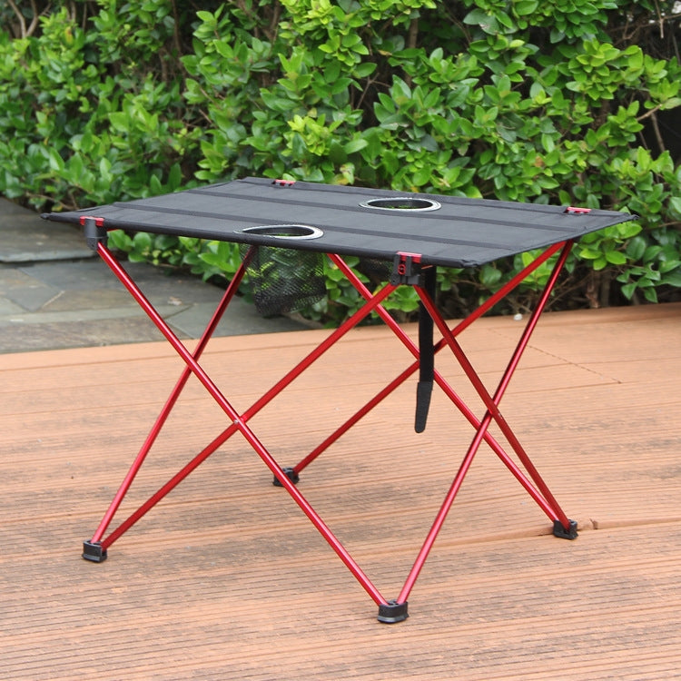 8249 Outdoor Ultra Light Aluminum Folding Table Small Portable Picnic Table, Red, Blue, Orange, Silver Gray