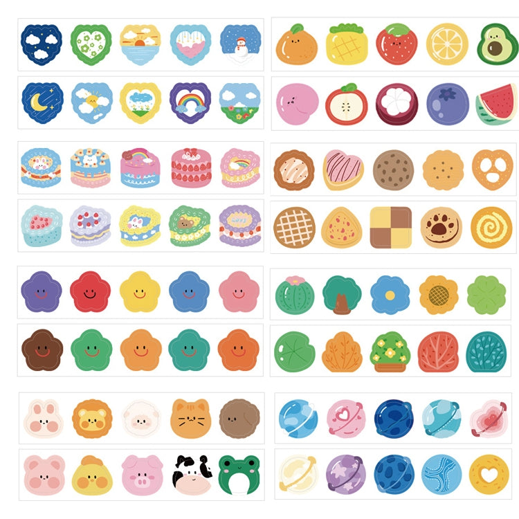 8 PCS Washi Tape Milky Series Hand-Painted Color Basic Handbook Decoration Sticker, 8 PCS