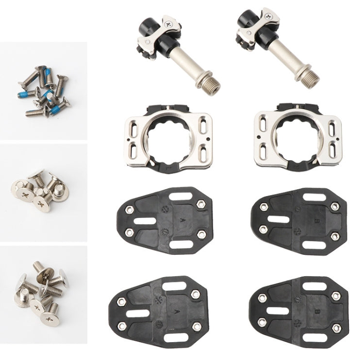 MEROCA Road Lock Shoes Card Three Pardin Bicycle Lollipops Self-Locking Pedal With Lock, Style:, Titanium Alloy Axis (Black), Titanium Alloy Axis (Red), Steel Axis (Black), Steel Axis (Red)