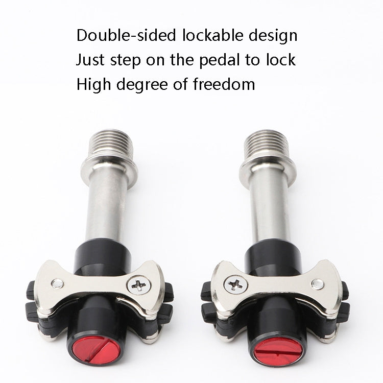 MEROCA Road Lock Shoes Card Three Pardin Bicycle Lollipops Self-Locking Pedal With Lock, Style:, Titanium Alloy Axis (Black), Titanium Alloy Axis (Red), Steel Axis (Black), Steel Axis (Red)