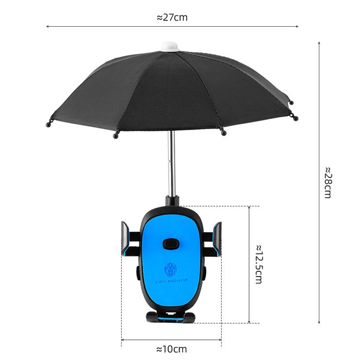 CYCLINGBOX BG-2935 Bicycle Mobile Phone Bracket With Umbrella Waterproof Navigation Electric Car Mobile Phone Frame, Style:, Handlebar Installation (Black), Handlebar Installation (Red), Handlebar Installation (Blue), Handlebar Installation (Yellow)   ...