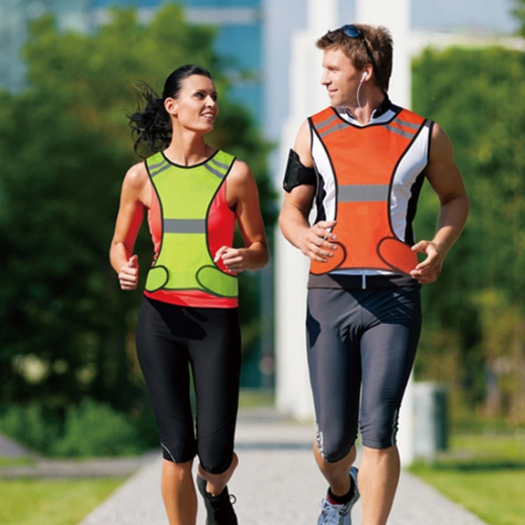 Sports Reflective Vest Night Running Outdoor Reflective Clothing Traffic Safety Reflective Vest,Style:, Without Led
