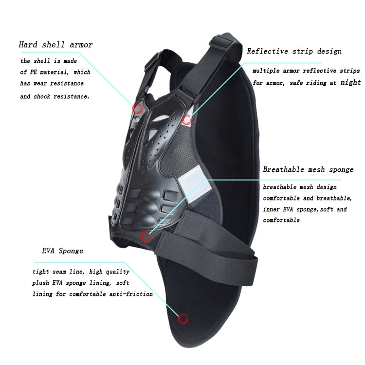 GHOST RACING GR-HJY08 Motorcycle Adult Protective Gear Anti-Fall Riding Clothes Hard Shell Protective Vest Suit, L, XL