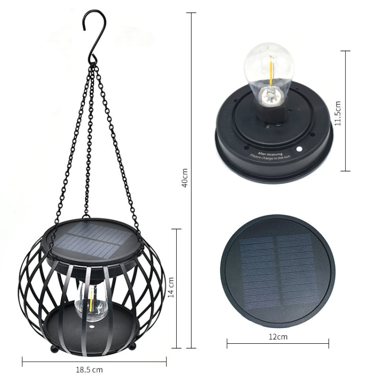 Solar Pumpkin Lantern Outdoor Hanging Garden Courtyard Villa Decoration LED Light, Large