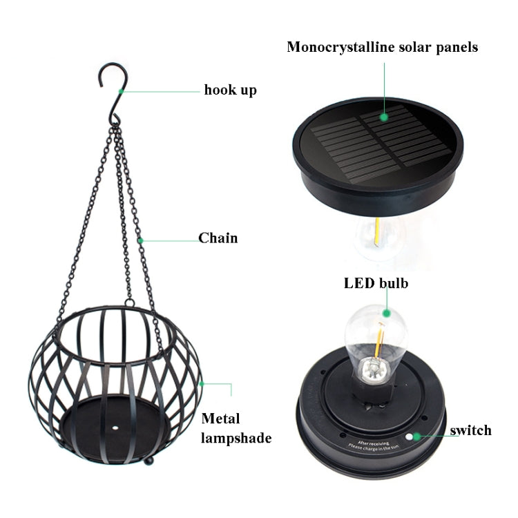 Solar Pumpkin Lantern Outdoor Hanging Garden Courtyard Villa Decoration LED Light, Large